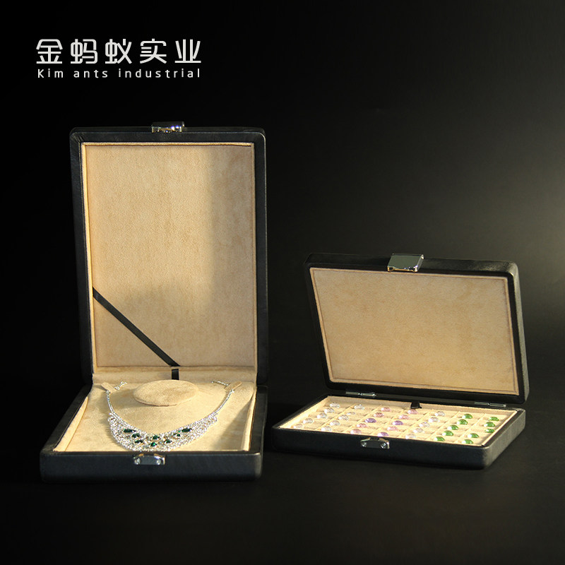高档麂皮绒钻石项链盒包邮