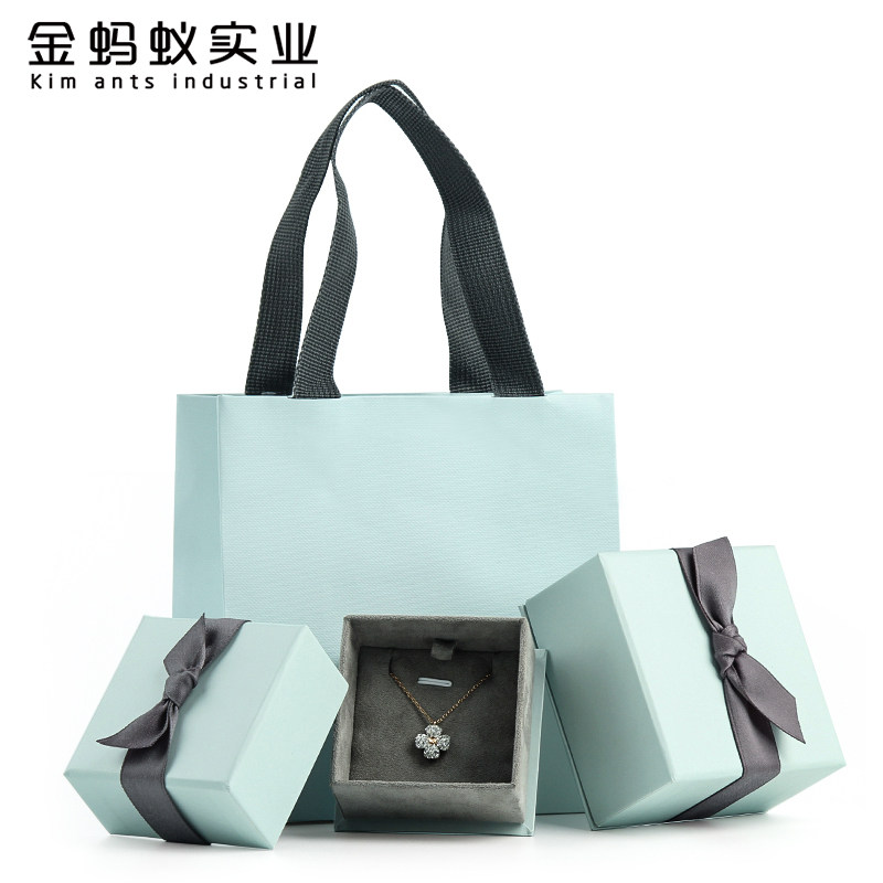 蝴蝶结饰品单个耳钉手提袋包装盒图片