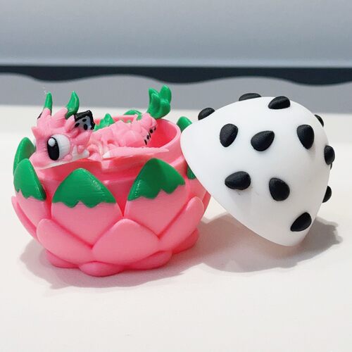 5pcs 3D打印呆萌龙+龙蛋模型塑料玩具套装桌面装饰雕塑摆