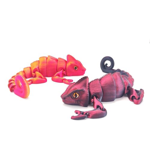 3D打印变色龙关节可动儿童跨境摆摊爆款工艺品