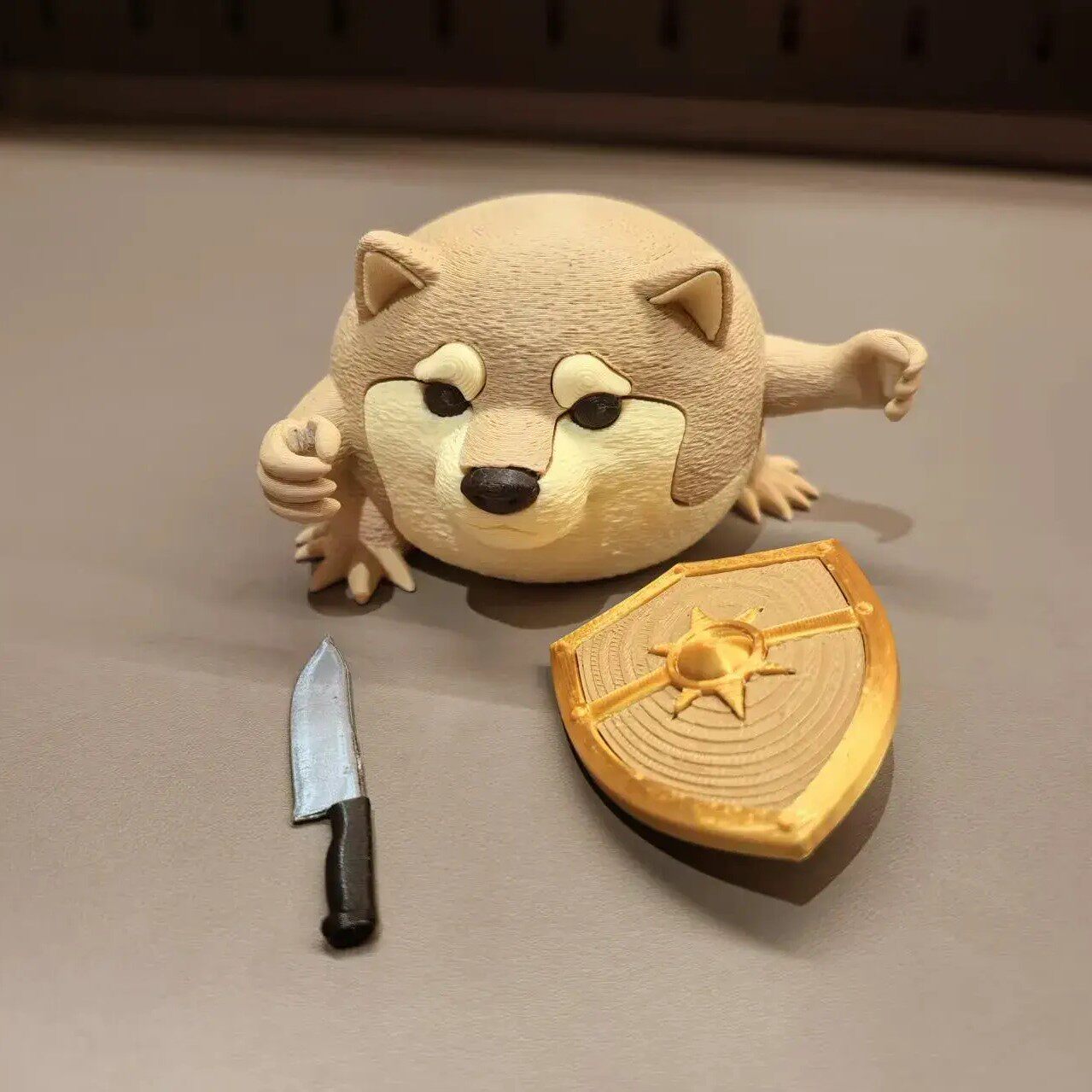 我的刀盾柴犬网红表情包摆件3D3D打印/定制