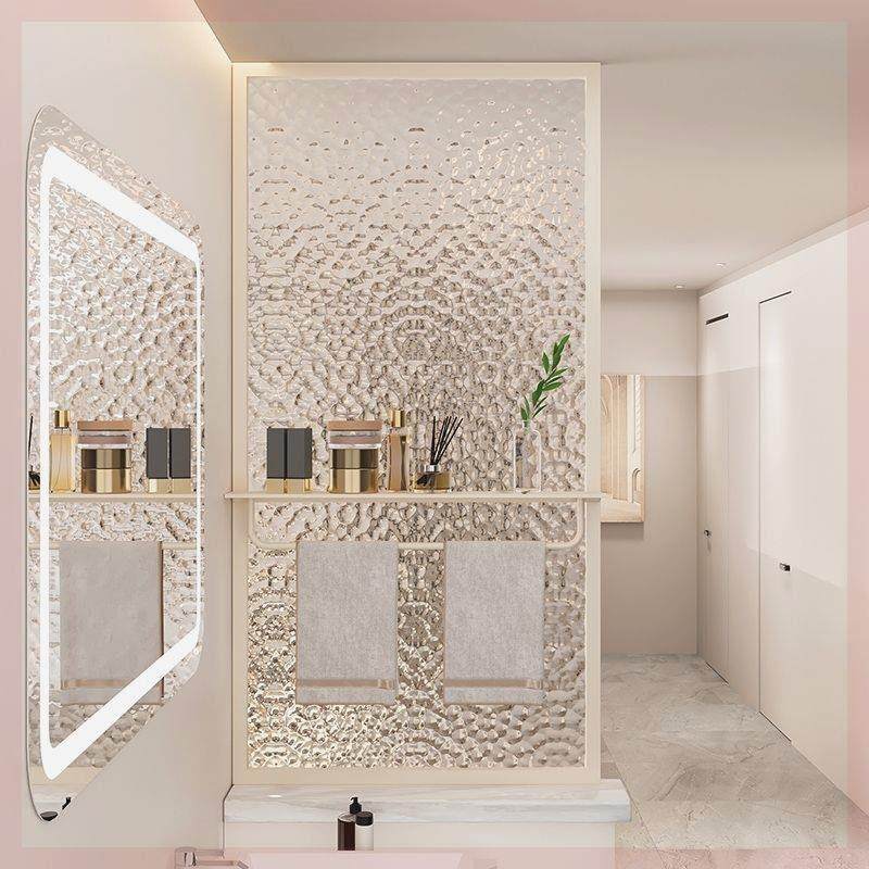 卫生间洗手台半墙屏风铁艺不锈钢干湿分离毛巾置物架浴室半隔断,住宅家具,座屏,淘宝优惠券,粉丝福利购,淘宝优惠卷