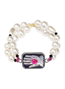 Unlogical Poem小众贝壳雕刻珍珠手链