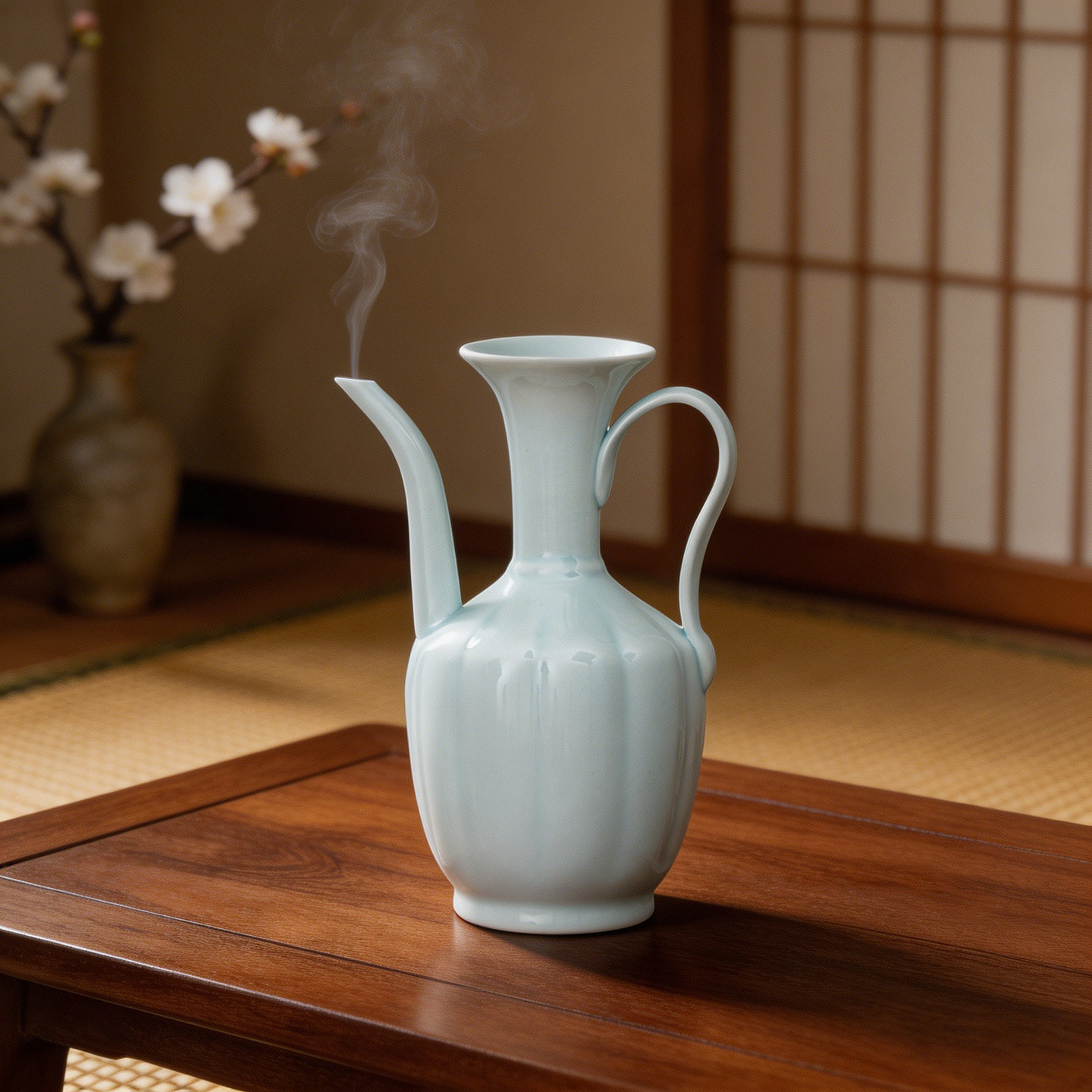 仿宋点茶影青釉点茶汤瓶手执壶陶瓷酒壶斗茶比赛培训茶酒具水注