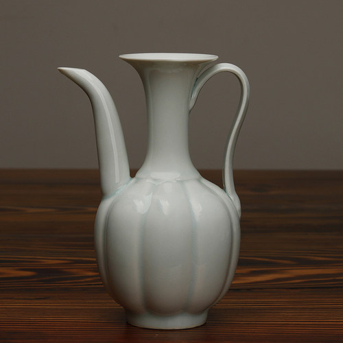 宋点茶小号手执壶影青汤瓶陶瓷壶