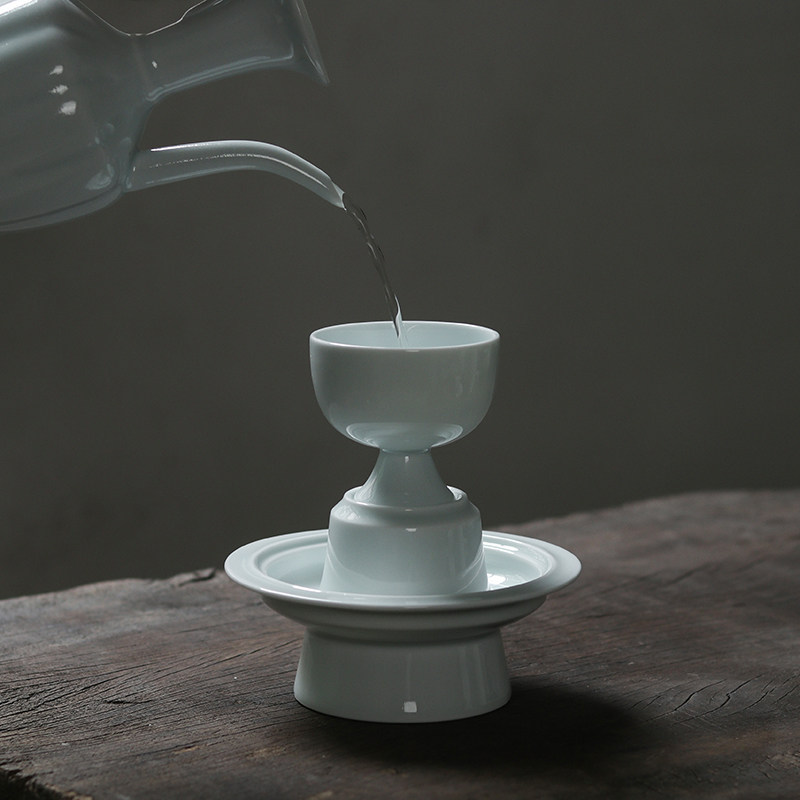 复古仿宋湖田窑影青圆形酒杯酒盏茶盏杯盏主人杯宋代陶瓷杯茶酒具