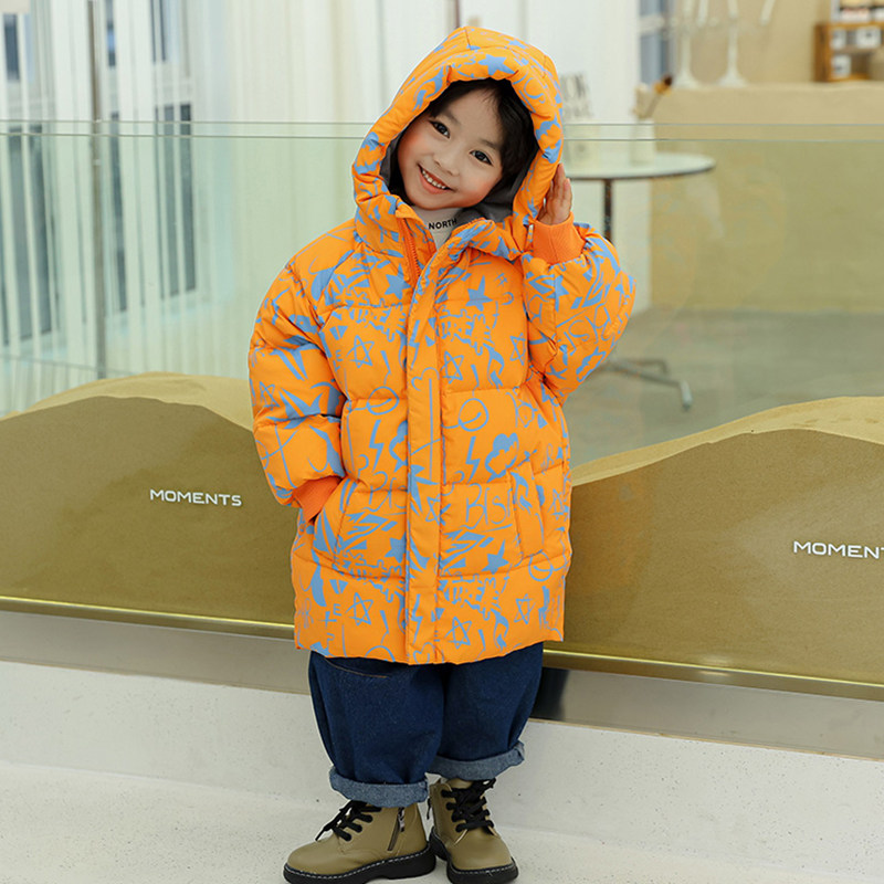 中长款加厚男童羽绒服