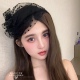 黑纱点点春夏透气泡泡纱半帽洋气宽边发箍百搭头箍女士头饰遮白发