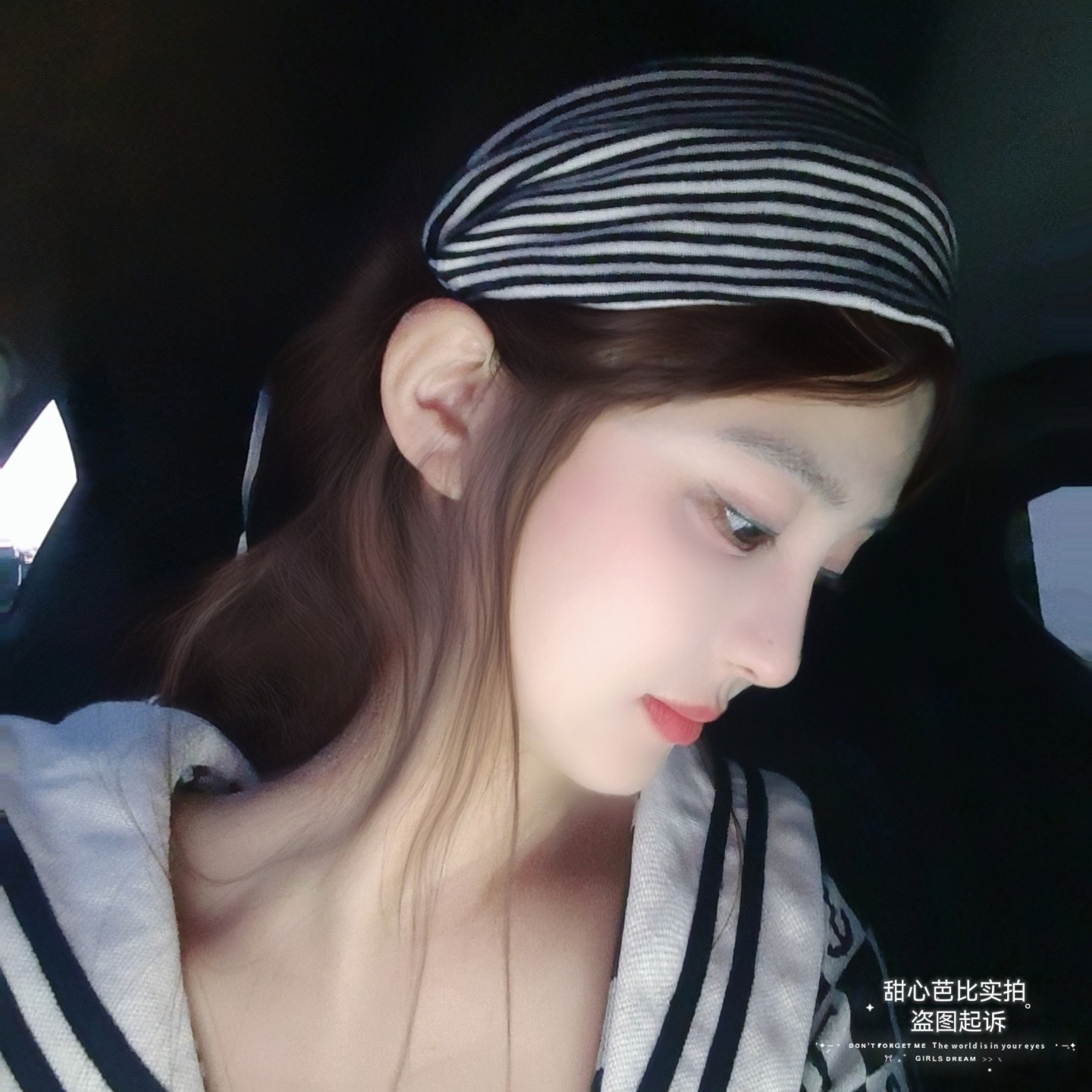 韩系 黑白条纹 学院风运动休闲宽边发箍包脸发卡头箍女高颅顶女