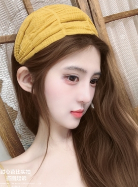 夏季 韩系 姜黄色宽边发箍女2026气质高颅顶压发头箍日常外出发饰