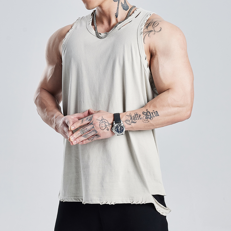 NOXXNOXX美式破洞运动背心男夏季健身训练宽松透气无袖T恤衣服,运动服/休闲服装,健身衣,淘宝优惠券,粉丝福利购,淘宝优惠卷