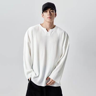 长袖T恤NOXXNOXXV领宽松