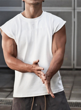 MSCT潮牌夏季健身衣服运动背心男训练兄弟显肌肉宽松坎肩无袖T恤