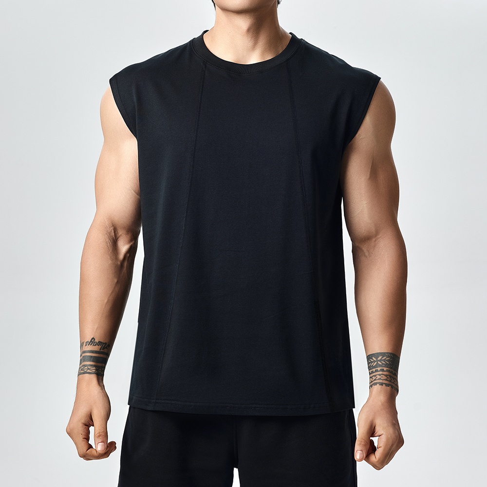 GD凉感防晒索罗娜无袖背心男夏季运动休闲健身基础纯色T恤衣服