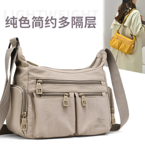 女包2025新款时尚轻便女士单肩包都市简约斜挎包防泼水尼龙布包包