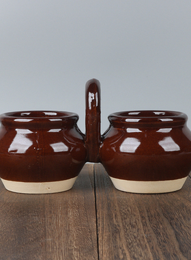 陶瓷连体调料罐单口400克厨用白糖罐油料瓷瓶家用辣油罐