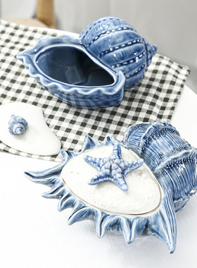 地中海风系列北欧陶瓷装饰储物罐