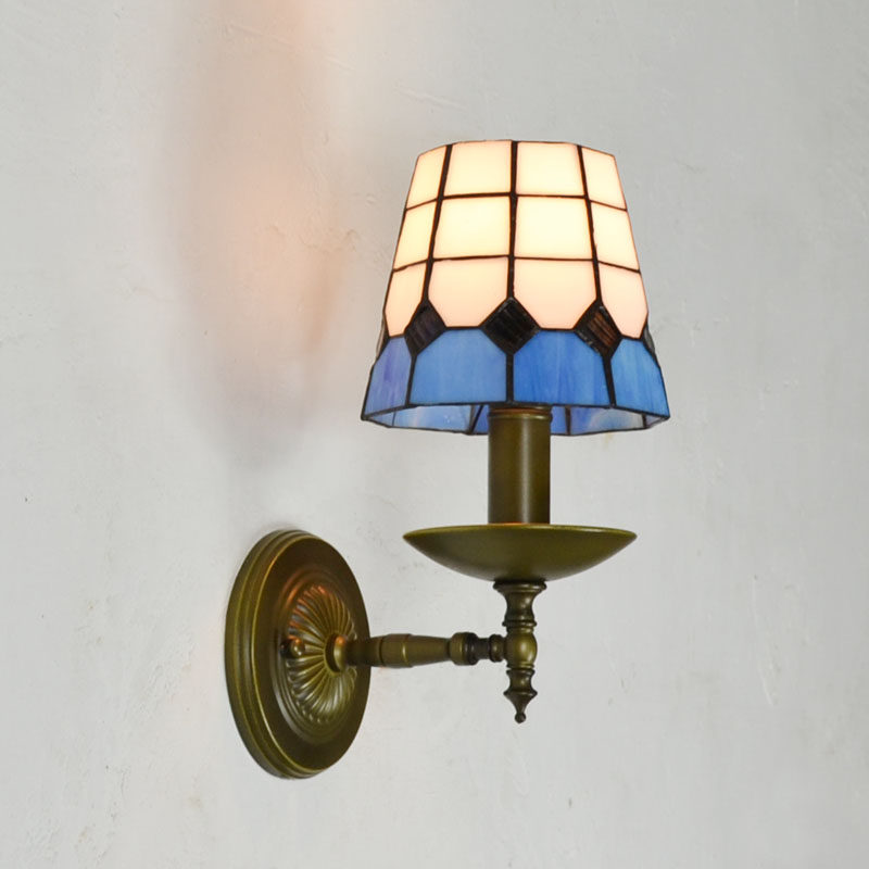 Mediterranean Sea Europe and America rural Retro style colour Glass Tiffany Up and down a living room bedroom Study Wall lampin the Decoration main material , Lamps , Wall lamp  category - from Buy2taobao.com to provide professional Taobao agent buy service