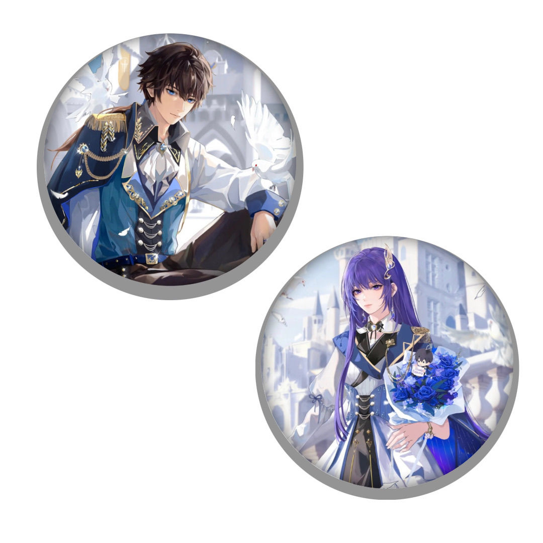 神印王座 动漫人物同人 周边徽章 吧唧+明信片龙皓晨圣采儿同款