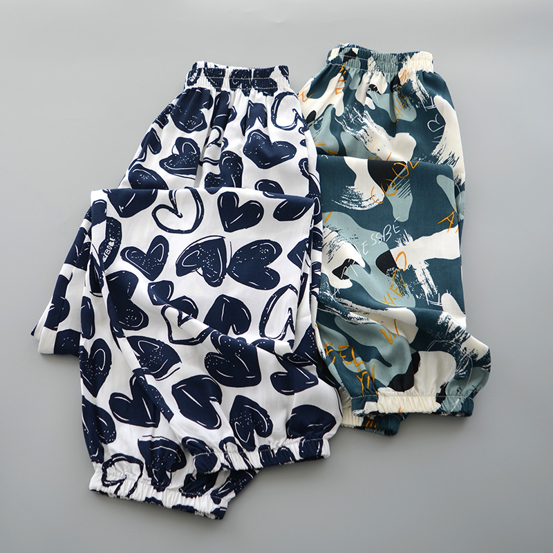 中大童长裤绵绸防蚊裤夏季灯笼裤