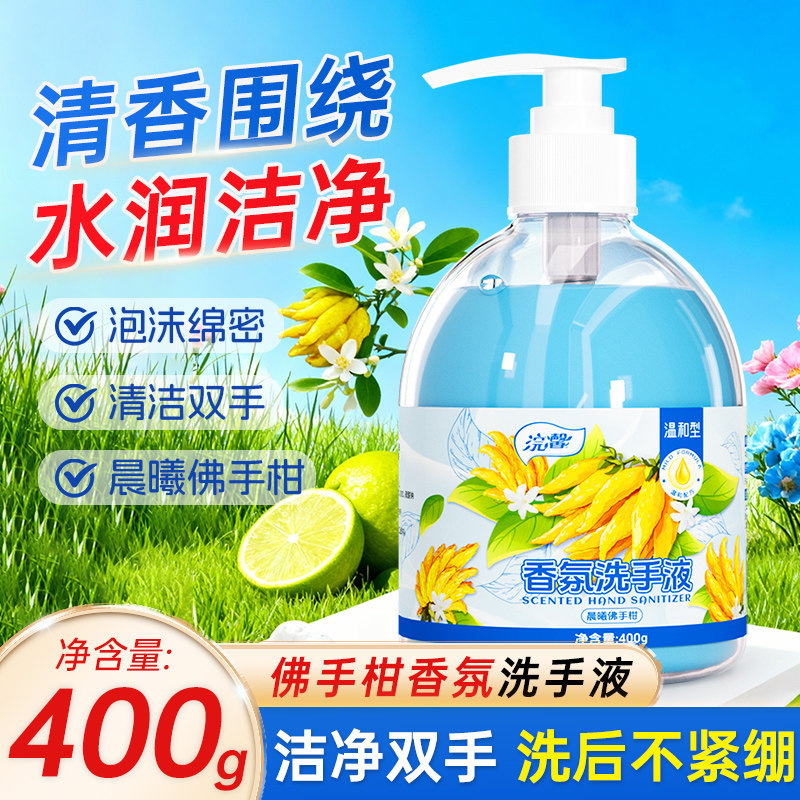 蓝漂佛手柑香氛洗手液400g泡沫绵密水润洁净清香不紧绷手部清洁液