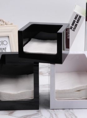 简约正方形纸巾盒奶茶餐厅饭店专用抽纸盒客厅纸巾架230方巾纸盒