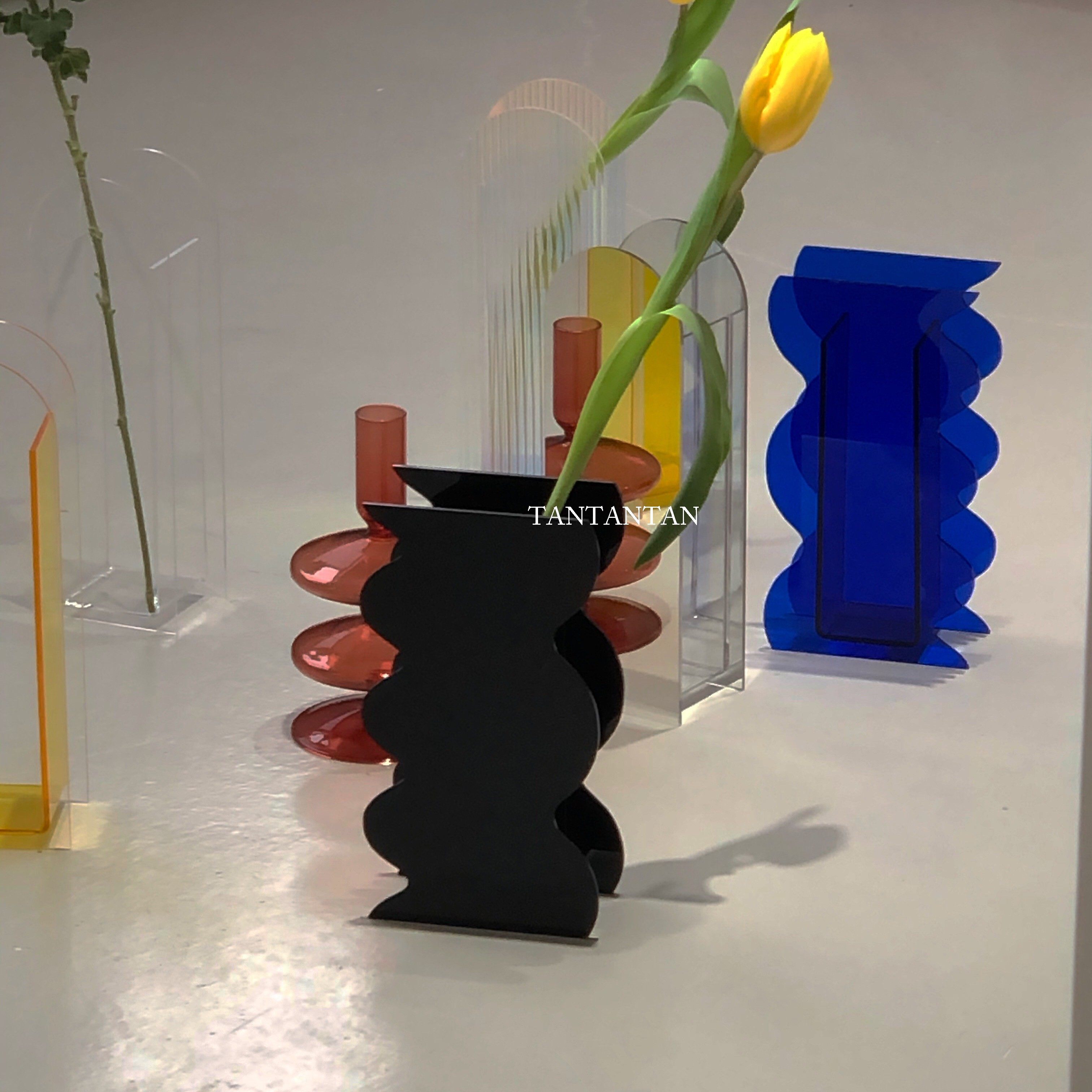 ins风中古亚克力花瓶水培插花器创意小众摆设家居现代装饰摆件,家居饰品,花瓶,淘宝优惠券,粉丝福利购,淘宝优惠卷