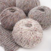 编格尔秋冬复古彩点夹花羊毛线段染混纺手工中粗编织钩棒针diy围