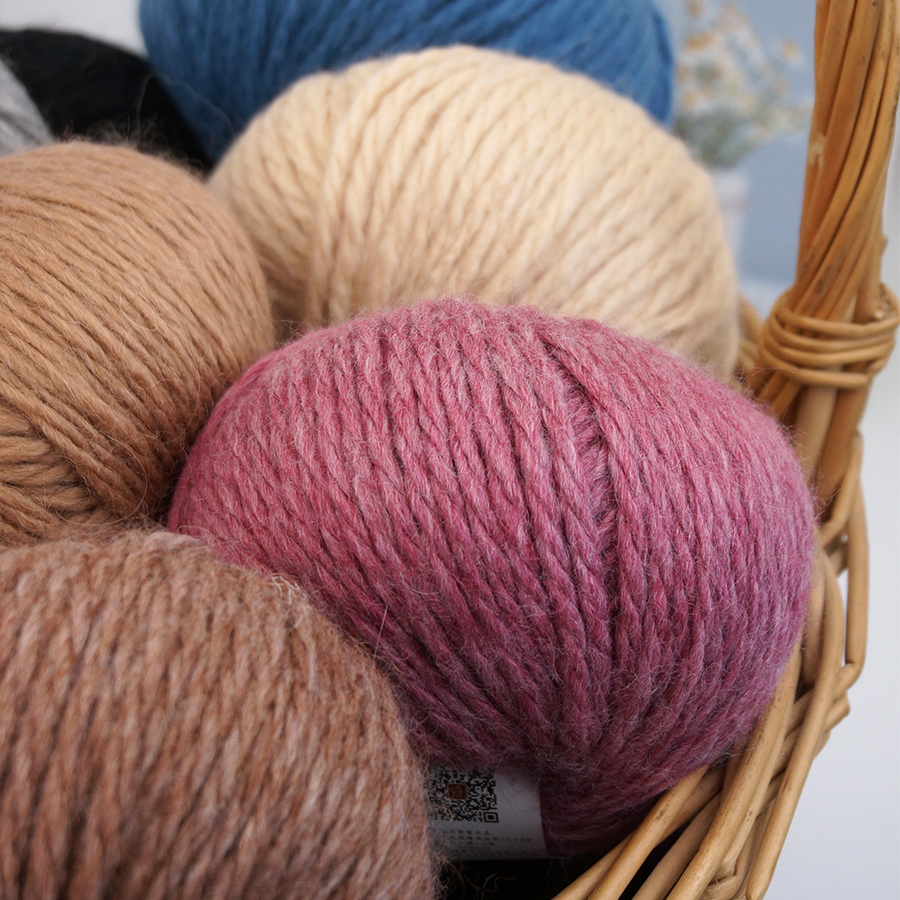 羊毛混纺手工编织大粗棒针