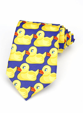 卡通小黄鸭领带趣味Barney Ducky制服男女士tie童趣外贸