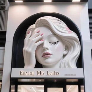 玻璃钢美甲雕塑定制卡通网红门口拍照美甲店仿真创意立体门头摆件