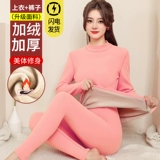 Удерживающее тепло утепленное нижнее белье, комплект, бархатное термобелье, штаны, хлопковый зимний свитер