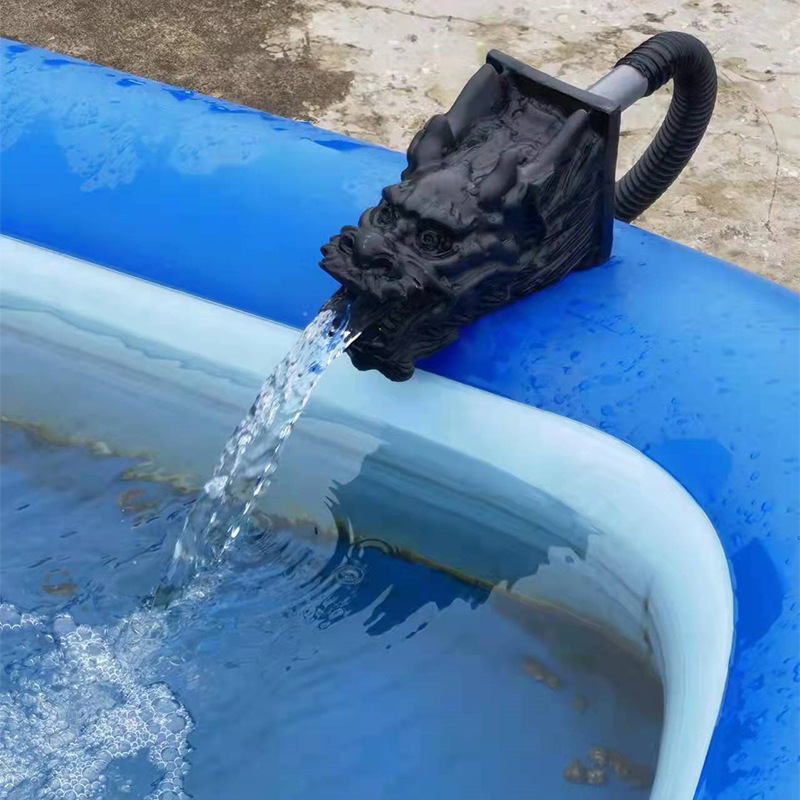 家里养锦鲤鱼池造景摆设仿真装饰龙头喷水水族用品龙头出水摆件物