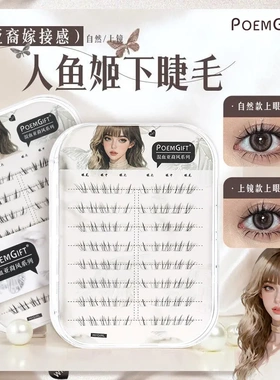 人鱼姬下睫毛混血亚裔嫁接感自然上镜新手单簇漫画睫仿真假睫毛