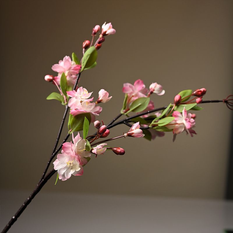 海棠仿真花高级感逼真绢布樱花造景装饰简约DIY发簪头饰家居摆件