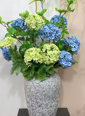仿真花3头木绣球小清新雪球花 网红古风拍照家居客厅装饰店面花艺