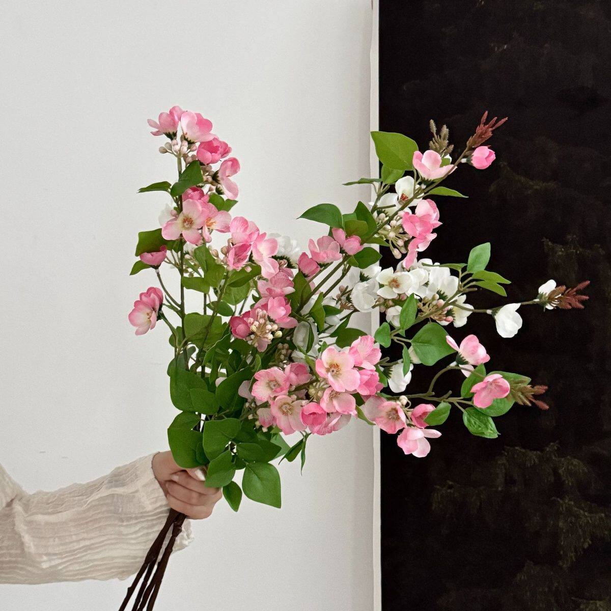 高级仿真海棠花缠花成品花朵DIY汉服头饰樱花高档客厅摆件装饰花