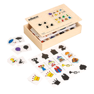 幼儿认知图案educo 卡片配对游戏找影子儿童早教益智玩具影子对应