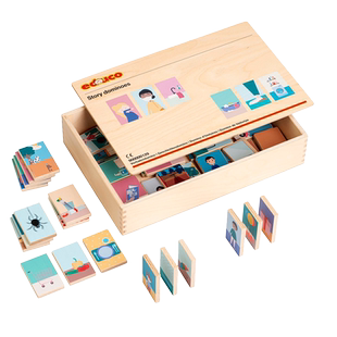 荷兰EDUCO故事多米诺游戏 探索故事逻辑结构精细动作骨牌排序玩具