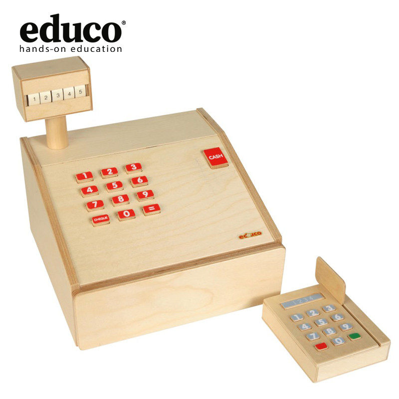 荷兰educo小小收银机 幼儿园过家家玩具角色扮演超市收款刷卡仿真