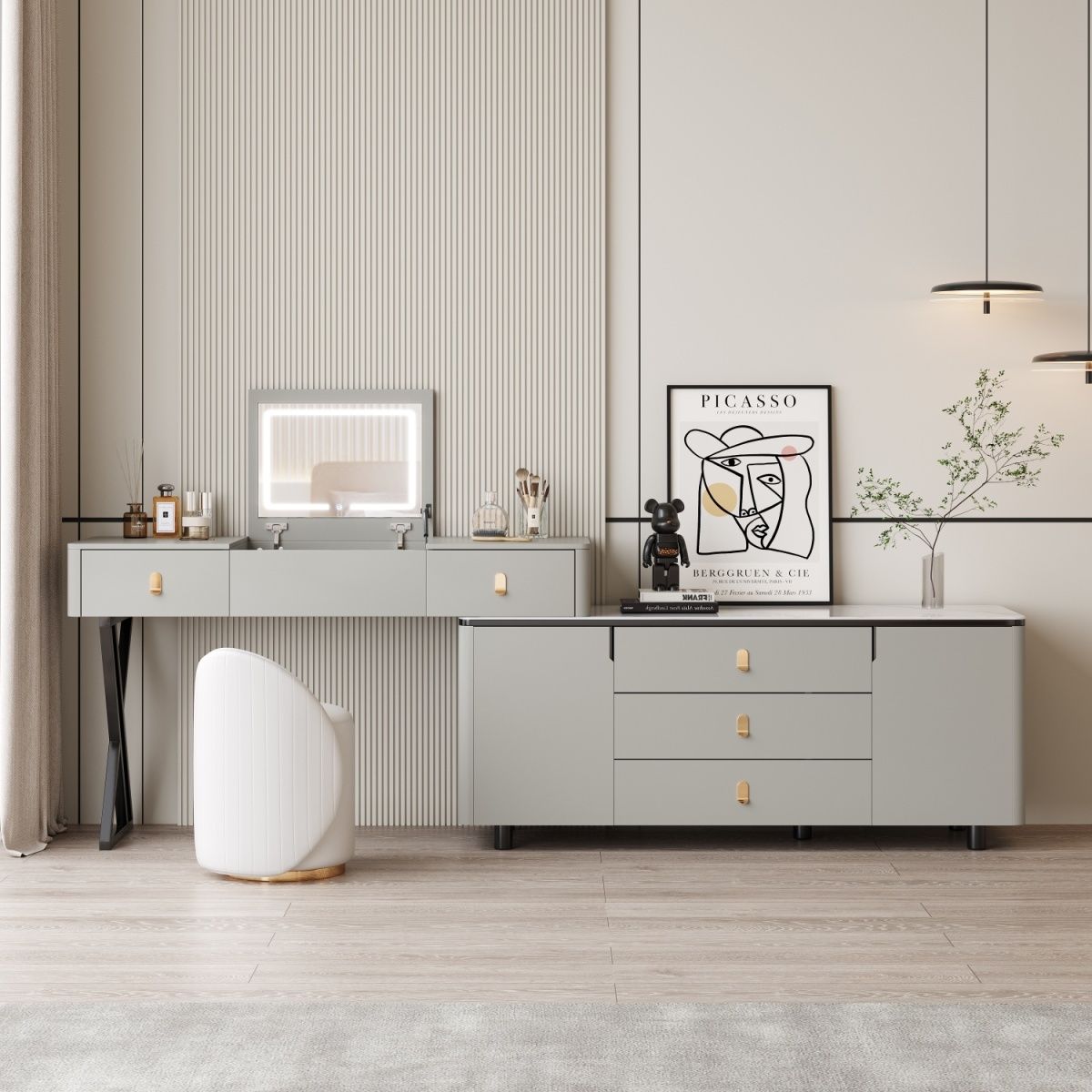 全实木翻盖式化妆柜收纳柜