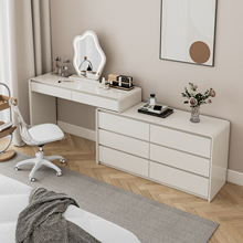 2025新款实木烤漆家用卧室小户型梳妆台化妆桌六斗柜床尾靠墙一体