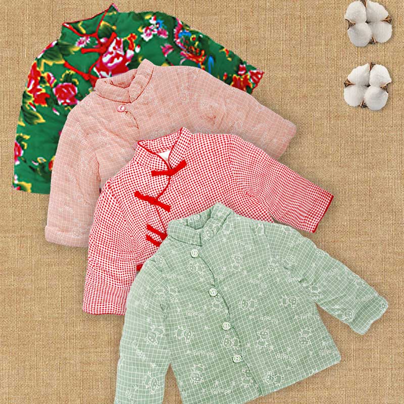 宝宝手工棉衣儿童女童纯棉花加厚婴儿东北大花棉袄婴幼儿秋冬套装