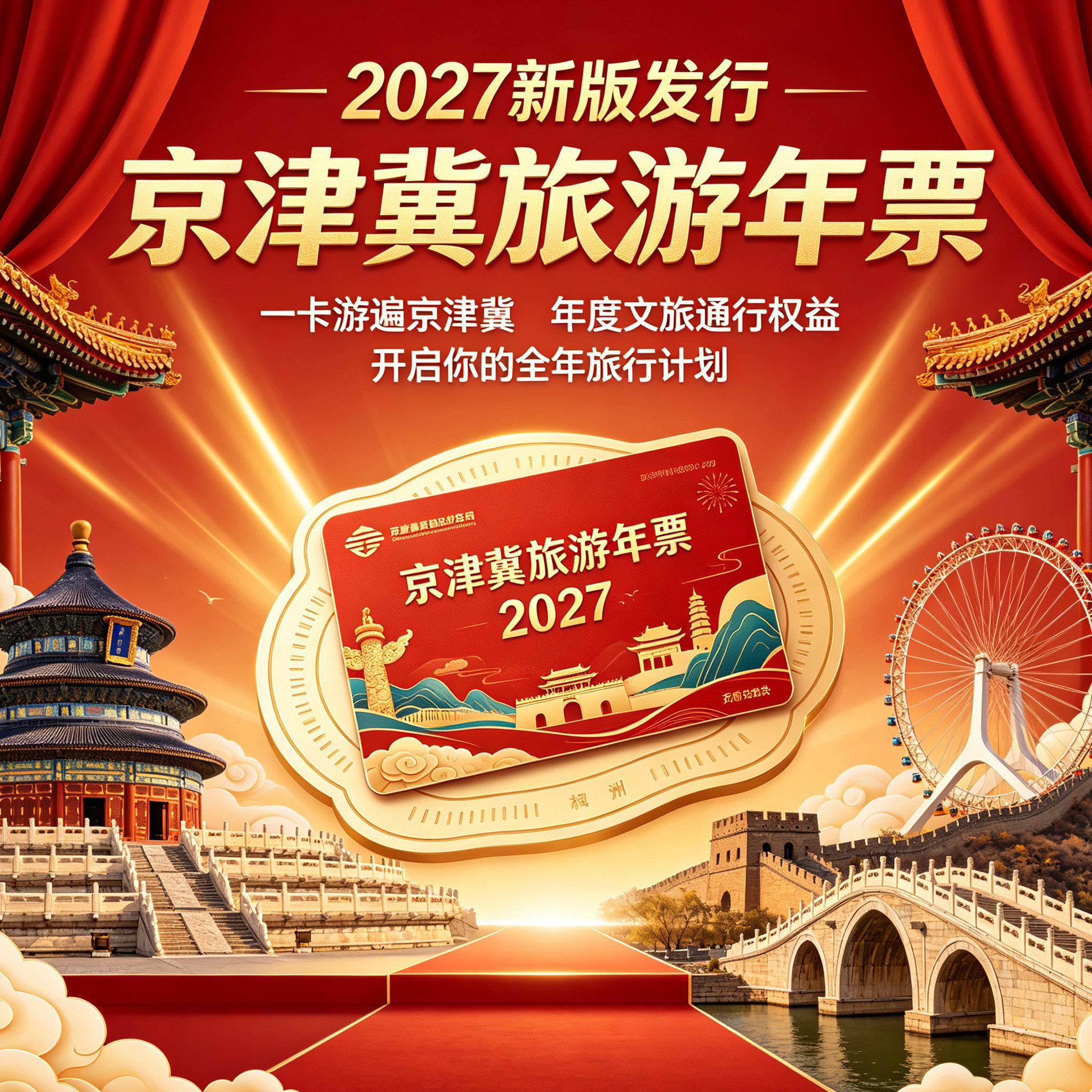 【新卡】2027京津冀名胜文化休闲旅游年卡白虎涧门票