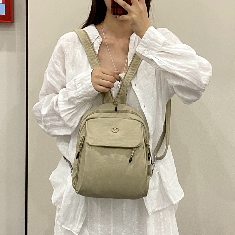 捷朗仕多功能胸包双肩包女百搭帆布尼龙单肩包轻便休闲时尚小背包