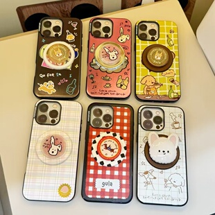 【新gula小狗酒馆-泡泡骚高版强磁吸手机壳】上菜了吐司面包气泡酒 苹果手机支架磁吸啪嗒平替适配popsockets