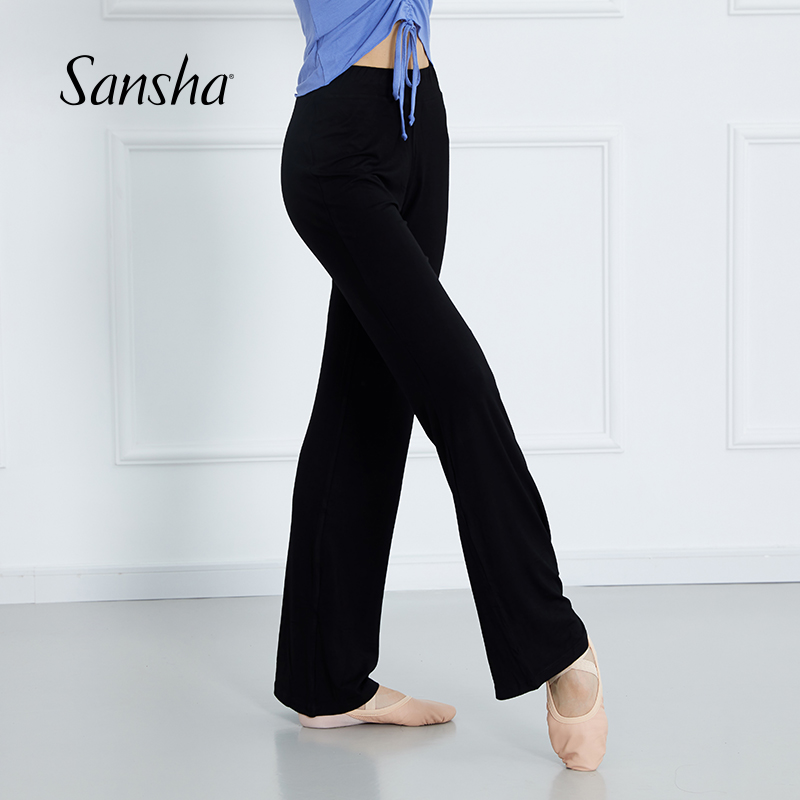 sansha高腰寬松闊腿舞蹈練功服褲