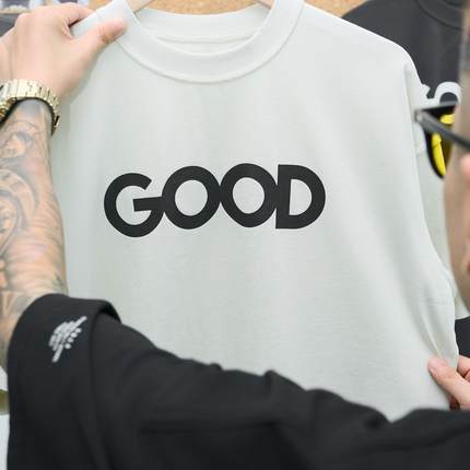 全棉原创230g落肩宽松32支紧密双纱平纹圆领短袖龟裂字母T恤男