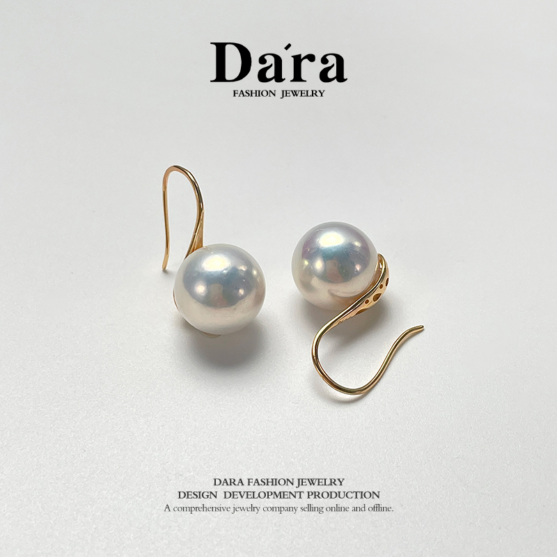 【宁儿粉丝节专享】925银淡水珍珠12-13mm高跟鞋耳钩耳环