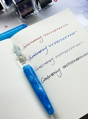 MOONMAN/末匠N10树脂花色蘸水笔玻璃尖达人蘸墨书写笔彩墨礼品笔